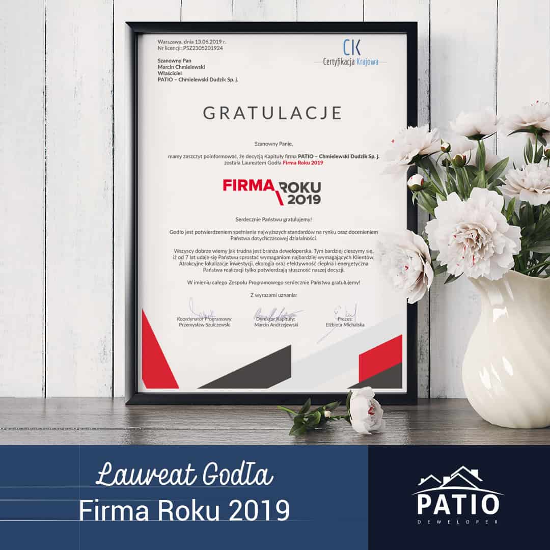 PATIO Laureatem Godła Firma Roku 2019!
